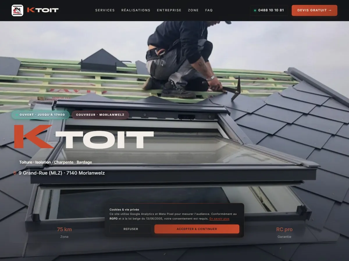 Site K-Toit réalisé par Master IA